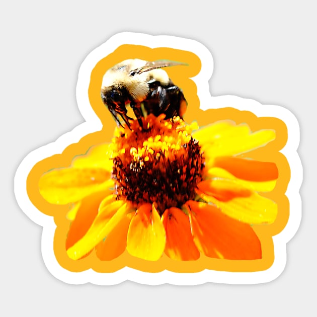 Bee On a Flower Sticker by Bluedaisy66